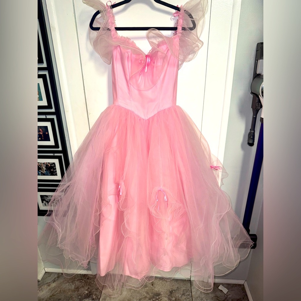 Vtg 80s Prom Dress S Pink Cupcake Mike Benet Full Skirt Barbie Princess Fairy